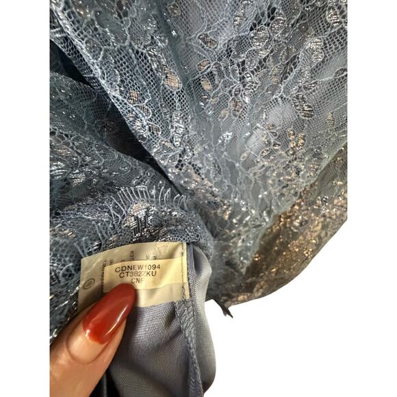 Calvin Klein Blue Lace Sparkle Cocktail Dress - Size P - Picture 10 of 12